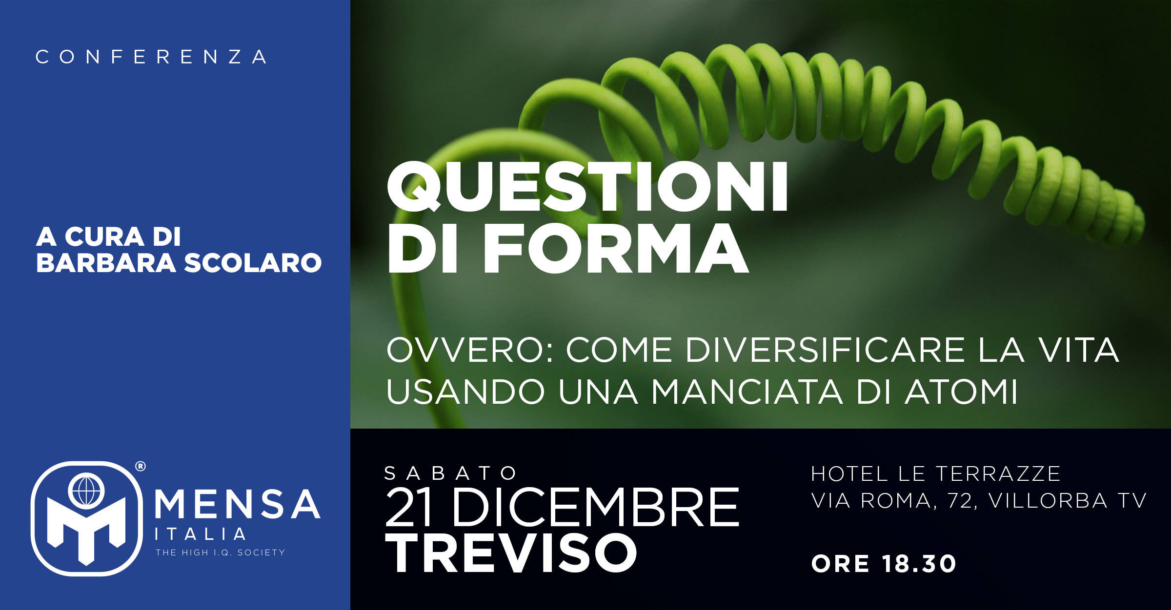 Treviso, 21.12.2019. Conferenza “Questioni di forma” a cura di Barbara Scolaro.