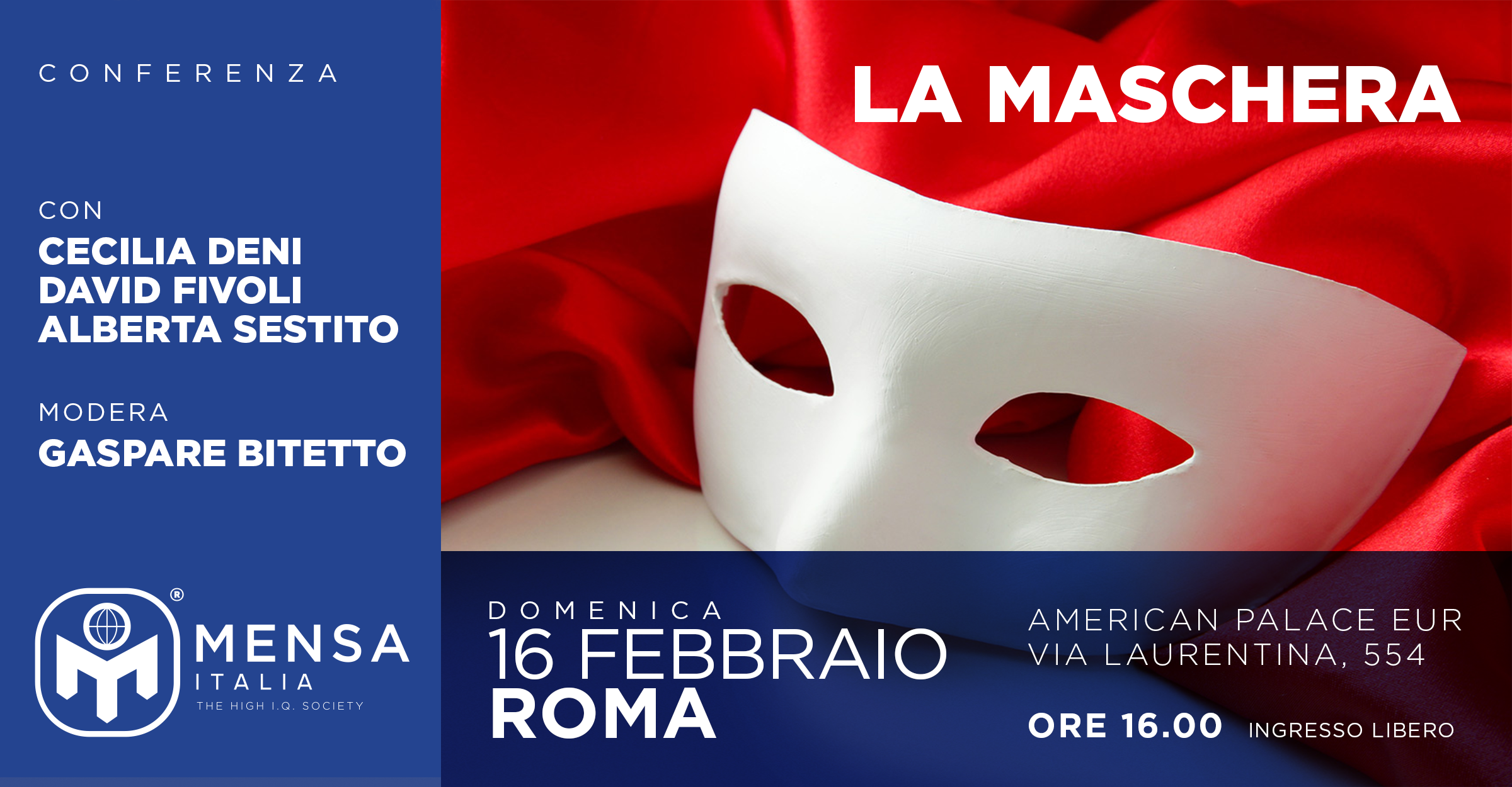 Roma, 16 febbraio 2020. La Maschera.